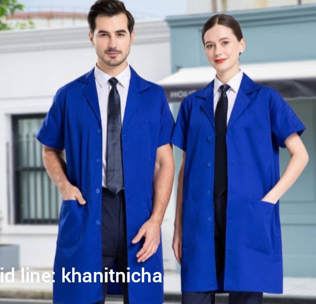 เสื้อคลุมช่าง เสื้อคลุมช่างกันฝุ่่น เสื้อช่างแขนสั้น ยูนิฟอร์มช่าง