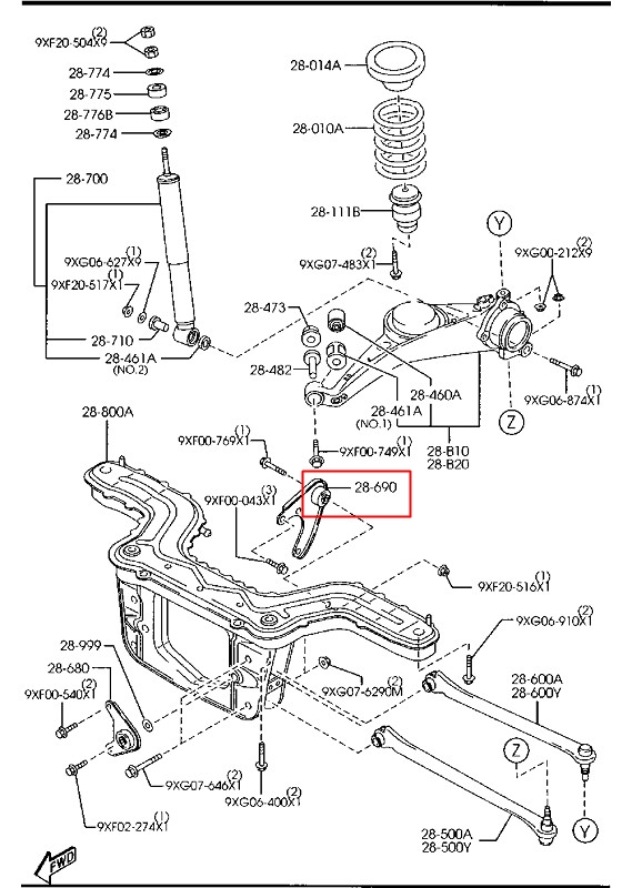 บู๊ชหิ้วเฟืองท้าย FORD ESCAPE , TRIBUTE / EC01-28-690B