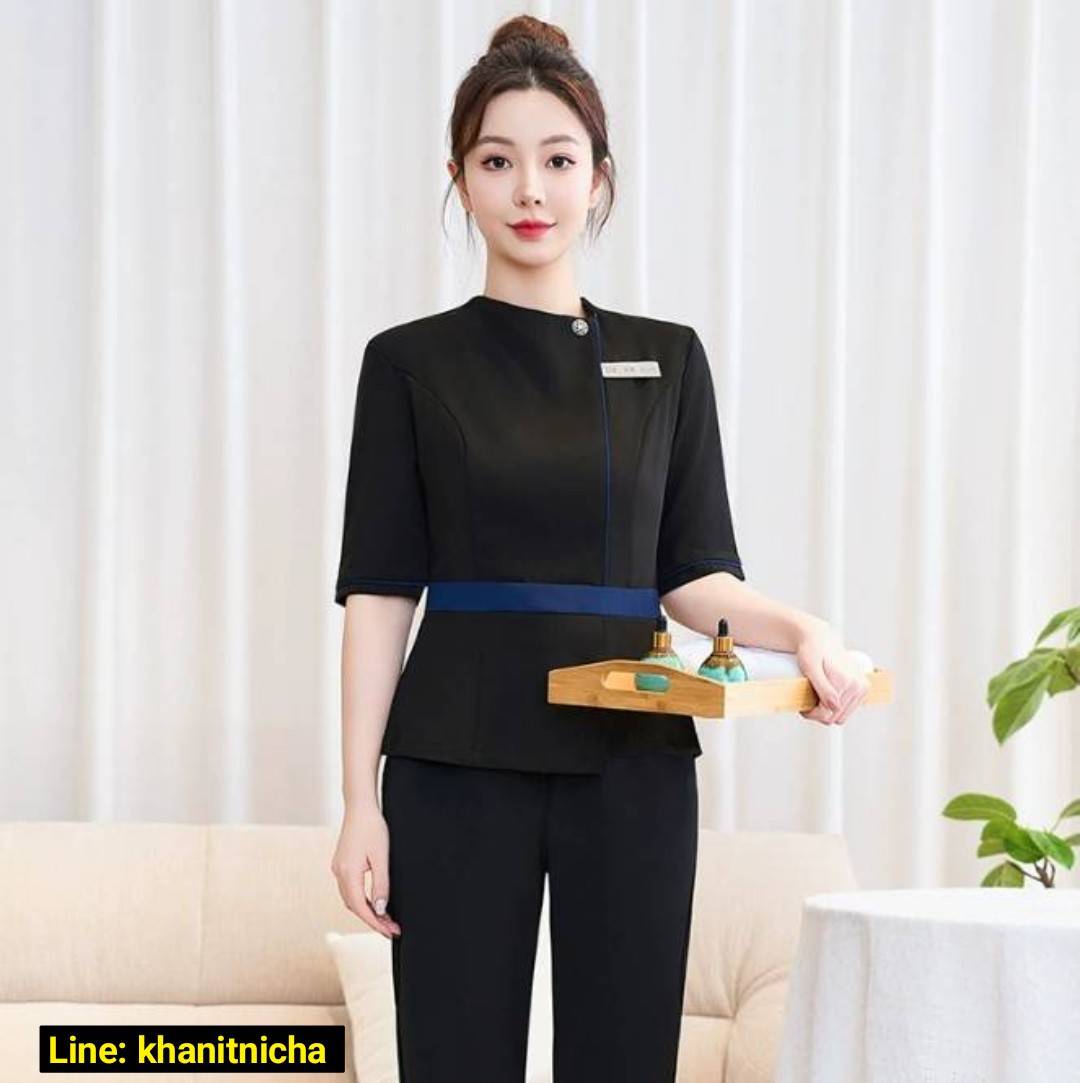 ชุดนวดสปา ชุดพนักงานร้านเสริมสวยระดับไฮเอนด์ ร้านนวดเท้า ร้านแช่เท้า ศูนย์สุขภาพความงาม