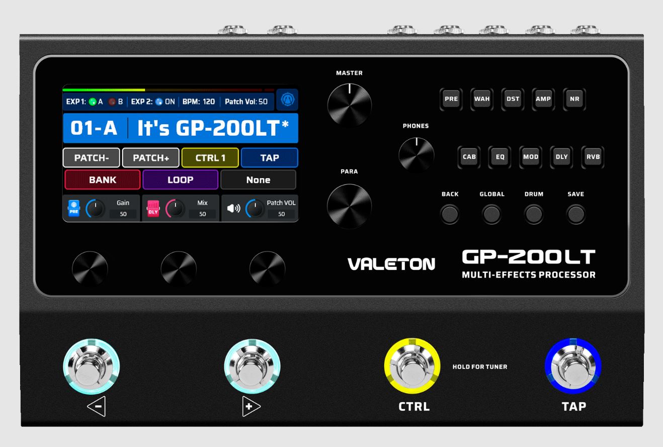 Valeton GP-200LT *ของแท้ประกันศูนย์* มัลติเอฟเฟกกีต้าร์/เบส, 140 แอมป์, 240 เอฟเฟก, IR, Looper, ฟรี!! Power supply