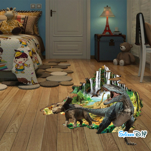 Transparent wall sticker สติ๊กเกอร์ติดผนัง 3D Dinosaur D (กว้าง100cm.xสูง86cm.)