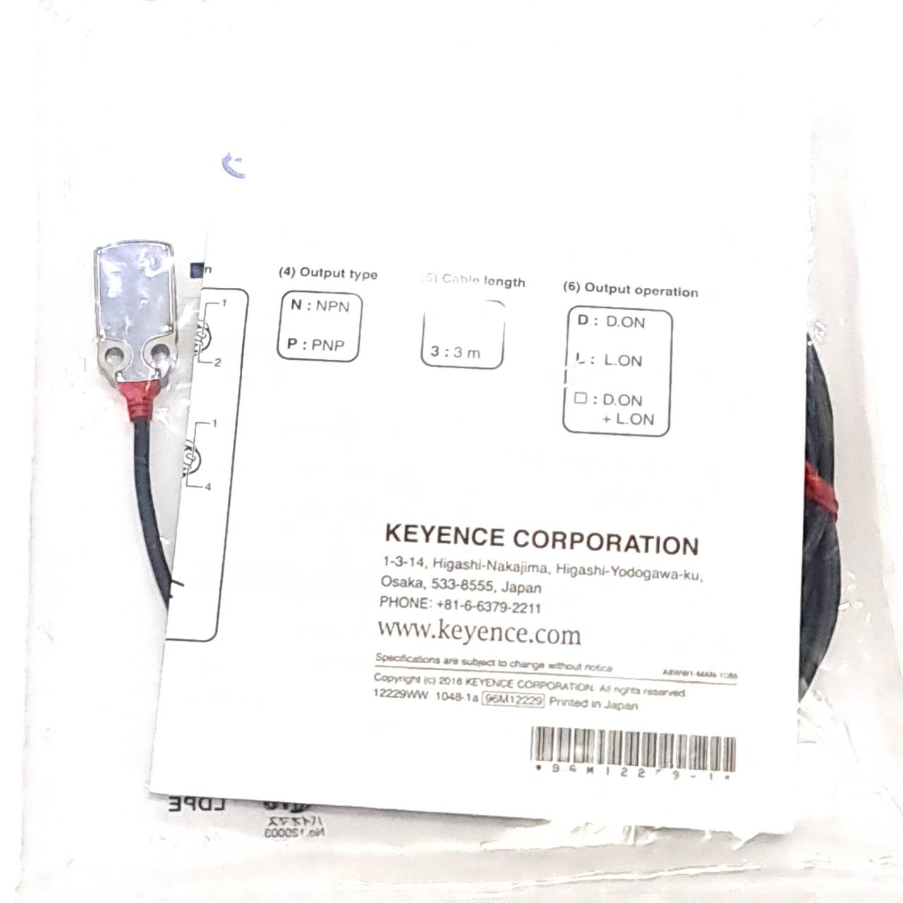Keyence PR-FB30N3 Photoelectric Sensor ระยะตรวจจับ 1 ถึง 30 mm Input 10-30VDC, 2 Output NPN, Light-ON / Dark-ON สายยาว 3m โฟโตอิเล็กทริคเซนเซอร์ ขนาดเล็กทรงแบน ชนิดแอมพลิฟายเออร์ในตัว