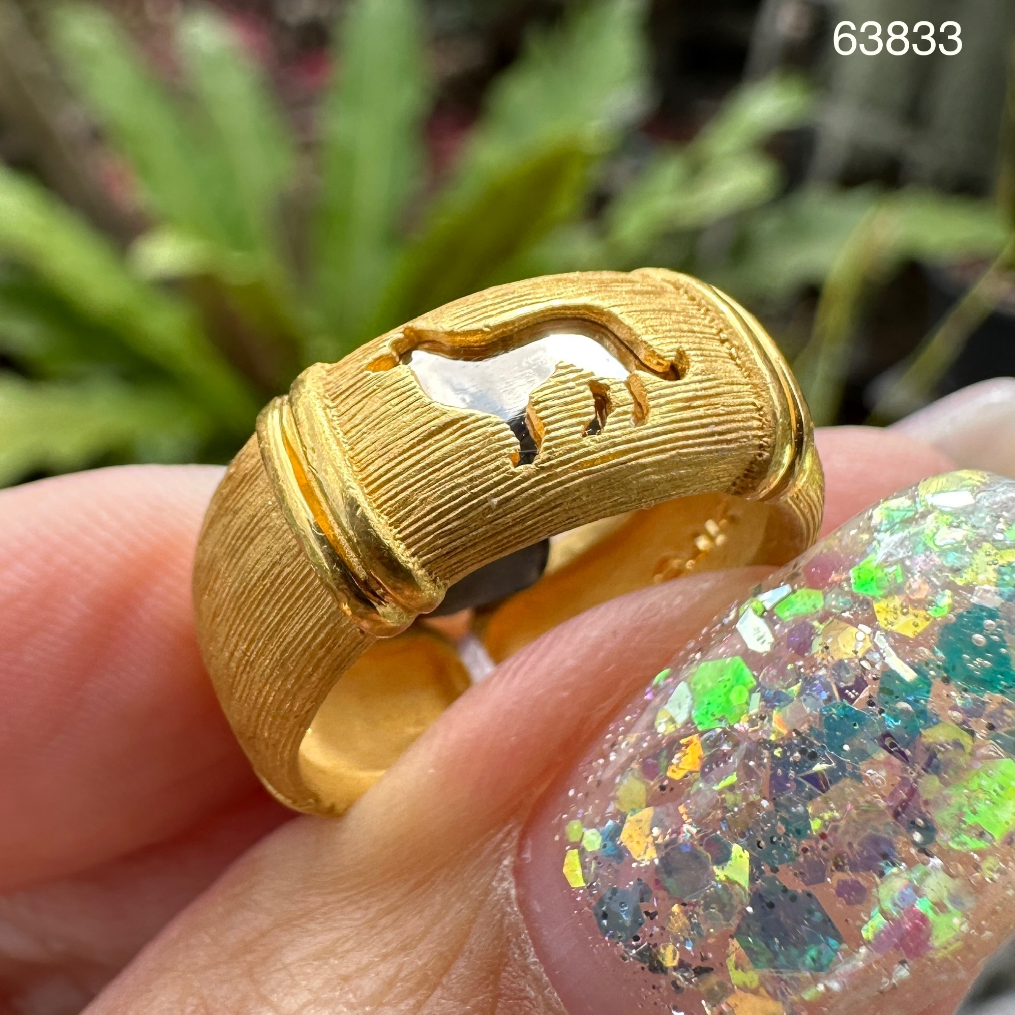 รหัส 63833 แหวน Gold Master ทอง24K + ทอง14K ปีจอ หมา ขนาด 49 นน. 9.30 g