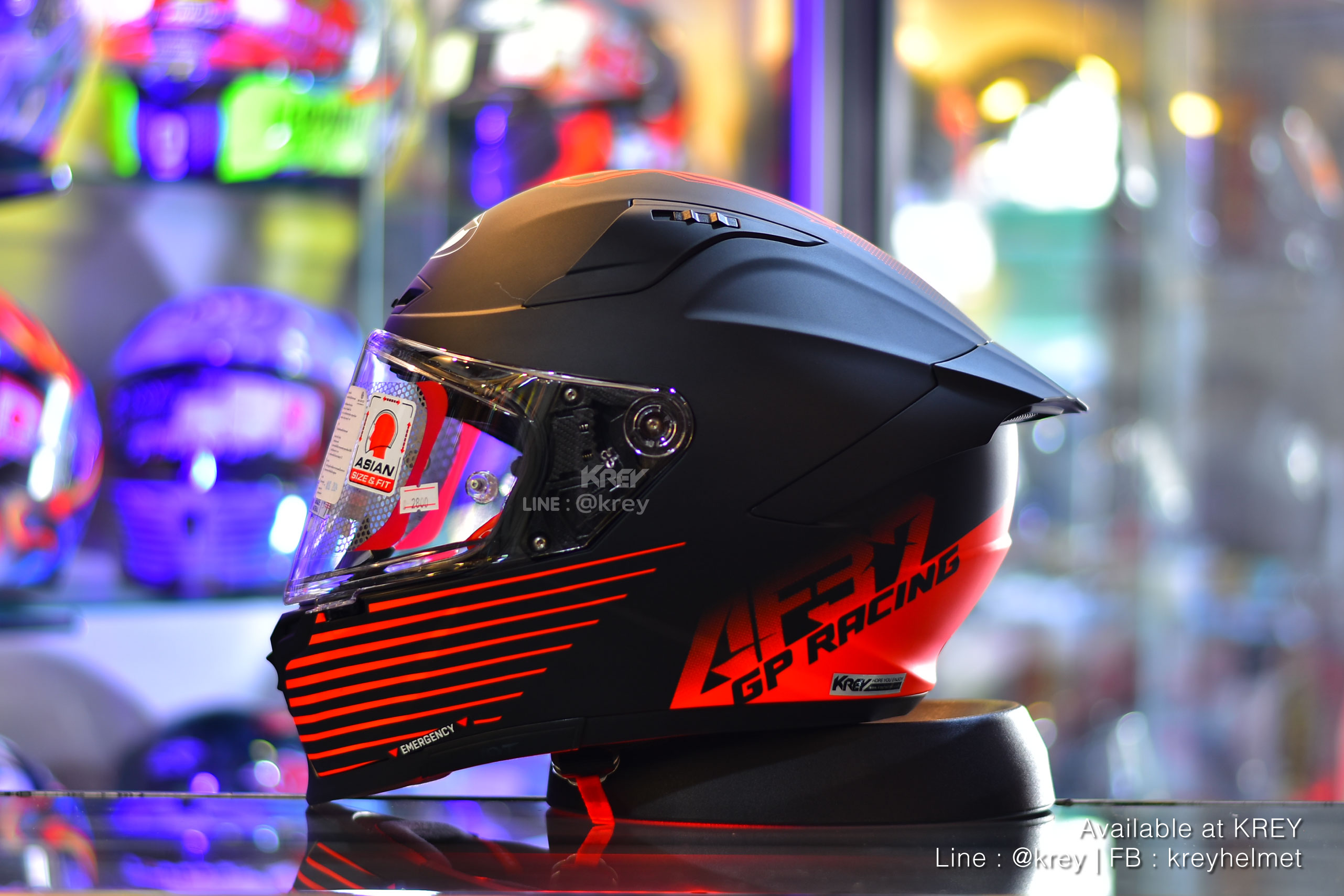 KYT model STRIKER AF37 LIVERY MATT BLACK RED
