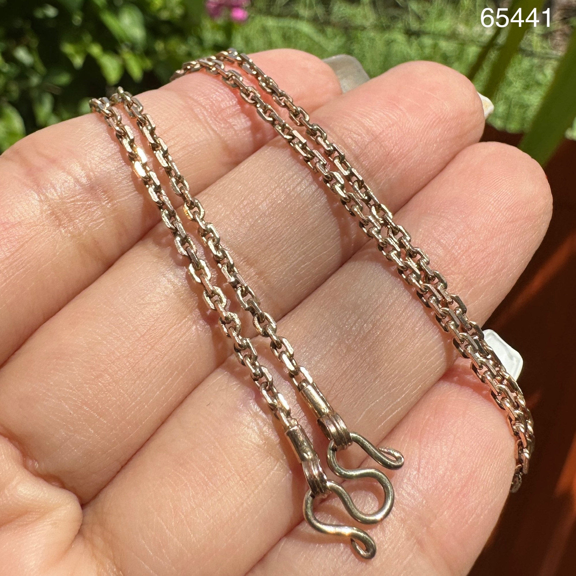 รหัส 65441 สร้อยคอ นาก40 ลายคดกริช รอบเส้น ความยาว 22 นิ้ว นน. 7.22 g