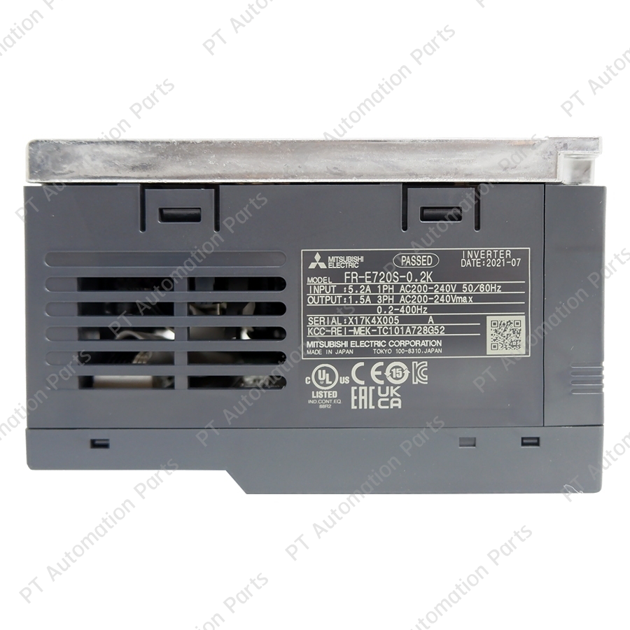 Mitsubishi FR-E720S-0.2K Inverter 0.2KW 1/4HP Input 1-Phase 200-240VAC Output 3-Phase 200-240VAC 0.2-400Hz E700 Series มิตซูบิชิ อินเวอร์เตอร์ เครื่องควบคุมความเร็วรอบมอเตอร์ 200W