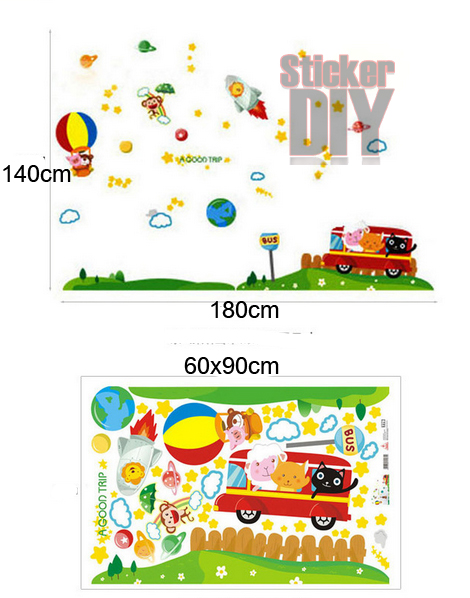 Transparent Wall Sticker สติ๊กเกอร์ติดผนัง A GOOD TRIP (กว้าง180cm.xสูง140cm.)