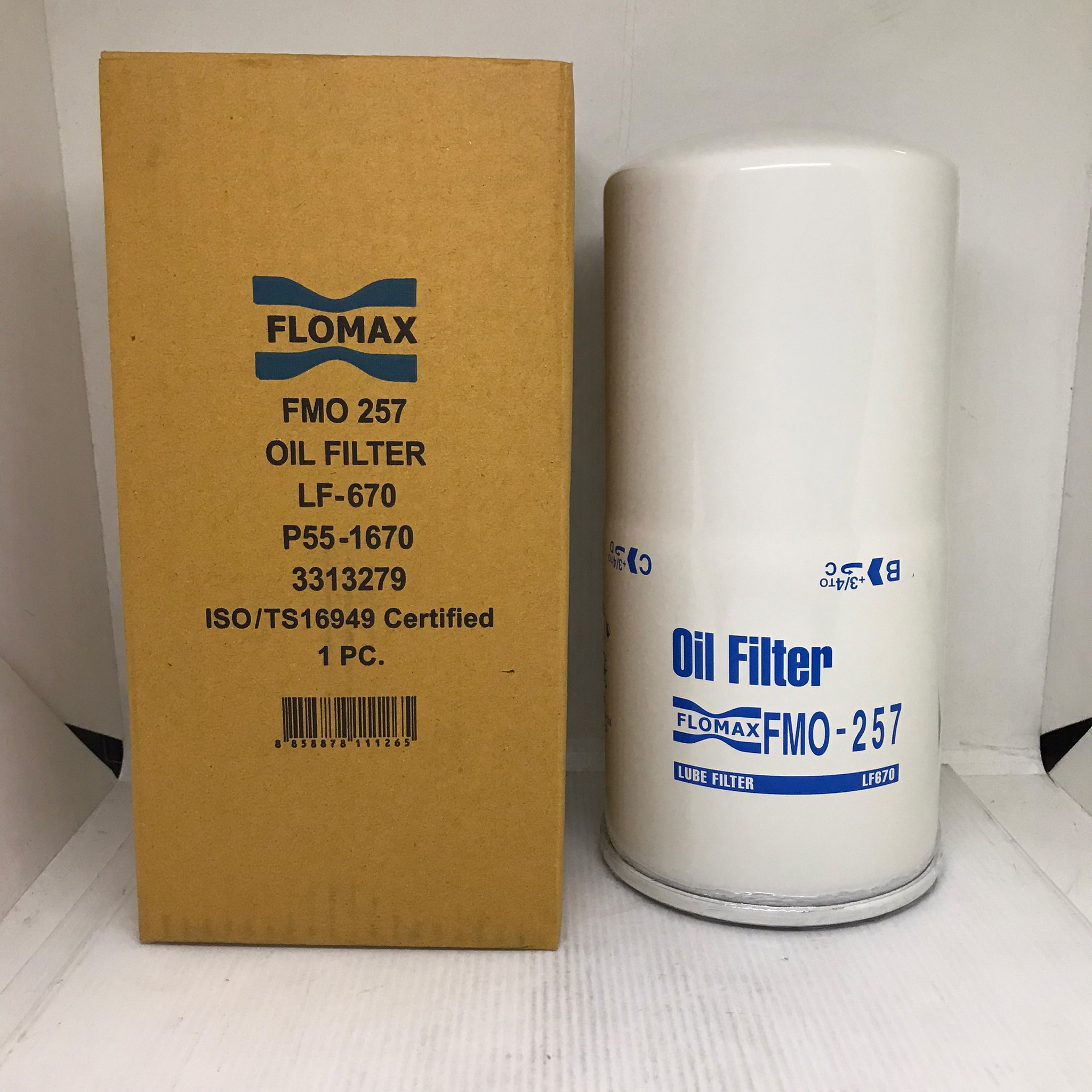กรองเครื่อง ไส้ กรอง น้ำมันเครื่อง ไส้กรองน้ำมันเครื่อง DAEWOO แดวู ยี่ห้อ FLOMAX / เบอร์ FMO-257 / FMO257 / 3313279 / Oil Filter