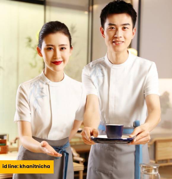 ชุดพนักงานเสริฟ ชุดพนักงานร้านอาหาร ชุดพนักงานบริการ