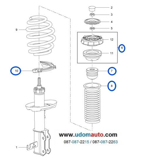 ชุดสตรัทด้านหน้า,ชุดซ่อม,ชุดเปลี่ยนกันกระแทกช่วงล่างหน้า,ระบบกันสะเทือนCHEVROLET CRUZE เชฟโรเลต ครูซ ปี2011-2015 ( 1 ชุด = 8ชิ้น ) /GMแท้