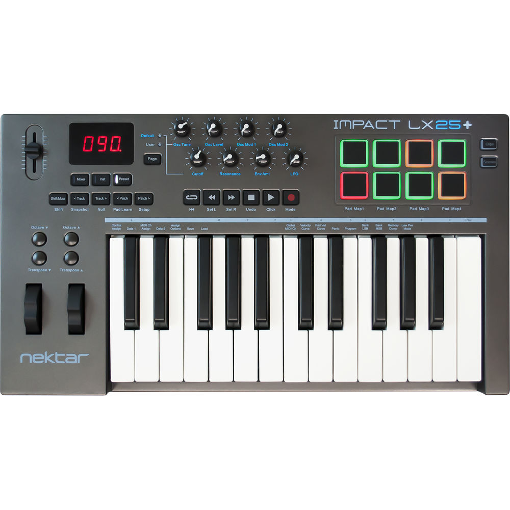 Nektar Impact LX25+ USB มิดิ คีย์บอร์ด คอนโทรลเลอร์ 25 คีย์ ฟังก์ชั่นครบครัน รับประกัน 1 ปี ฟรีซอฟต์แวร์ Bitwig 8-Track