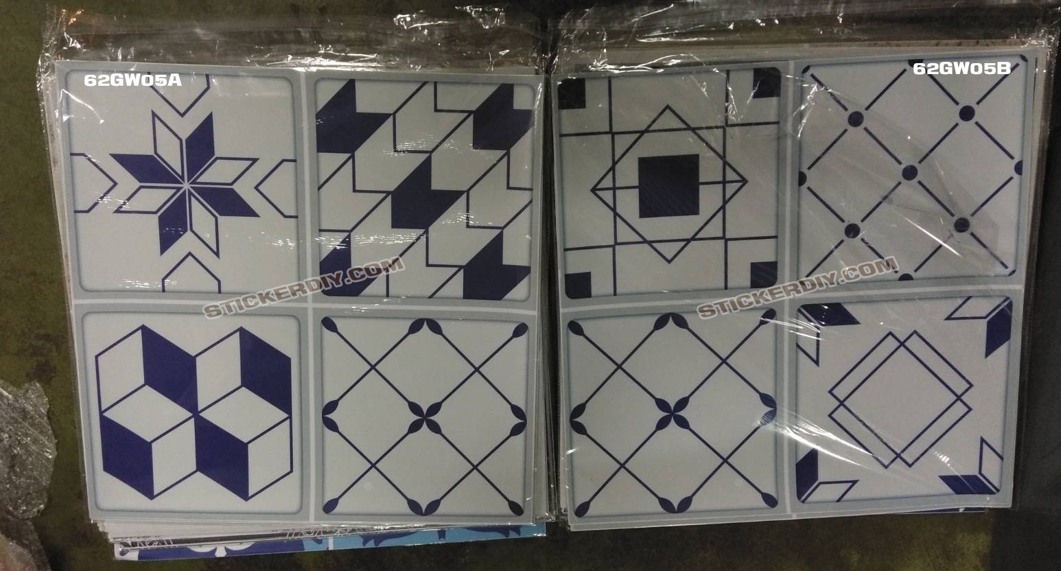 Wall Sticker สติ๊กเกอร์กระเบื้องโบราณ GW05A (กว้าง50cm.xสูง50cm.)