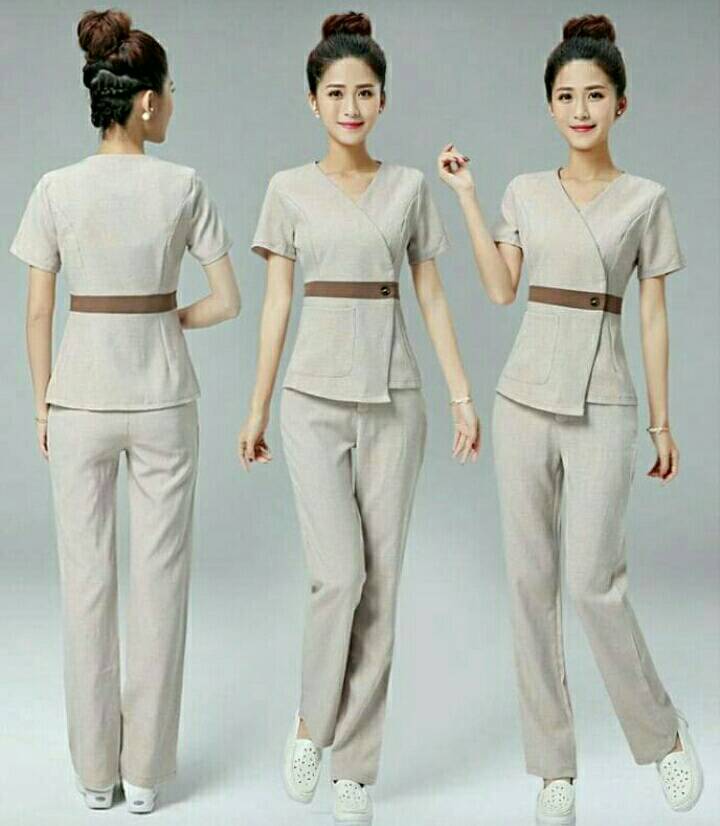 ชุดพนักงานนวดสปา ชุดพนักงานคลินิกความงาม ชุดพนักงานต้อนรับ