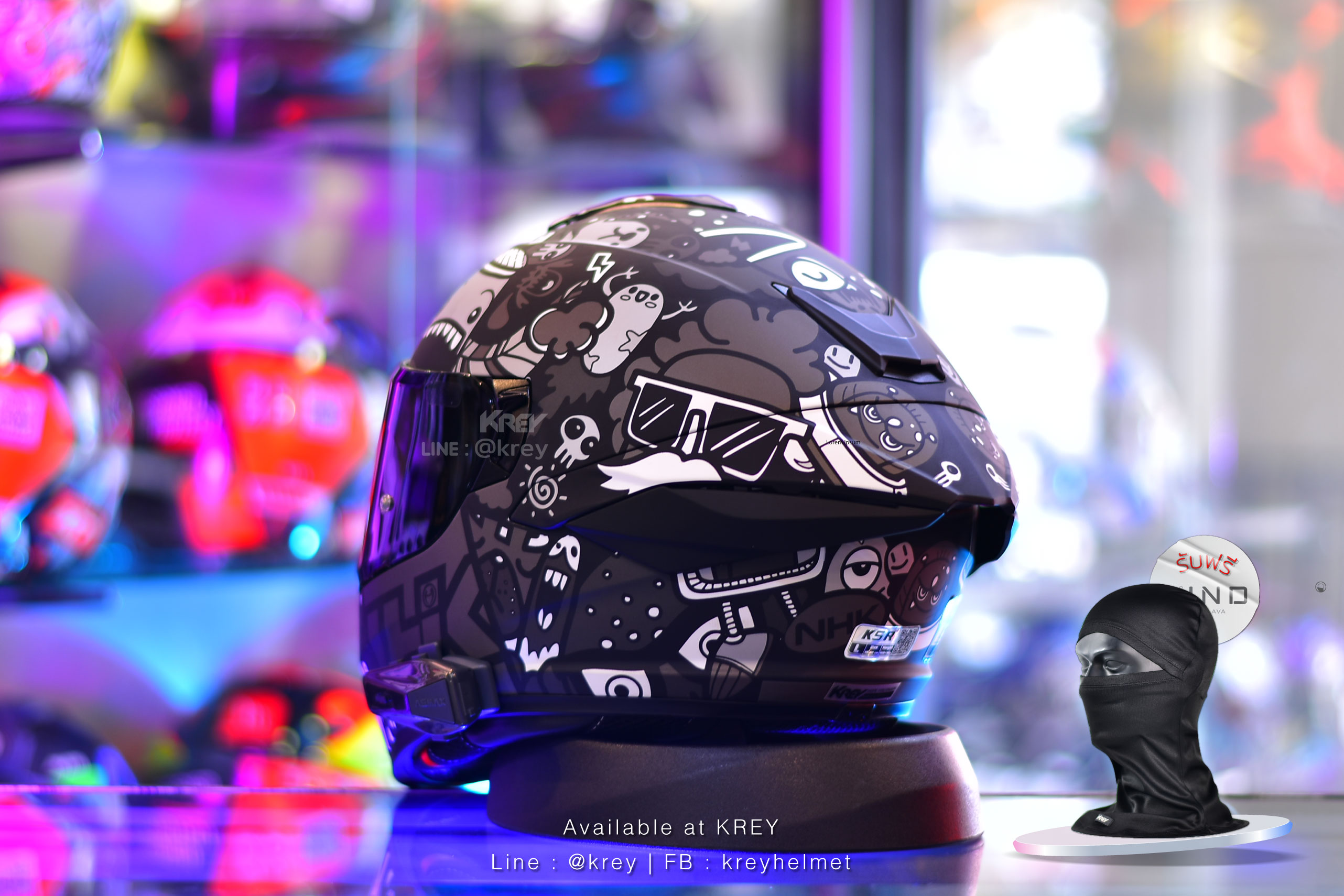 NHK model K5R DOODLES BLACK DOFF MATT