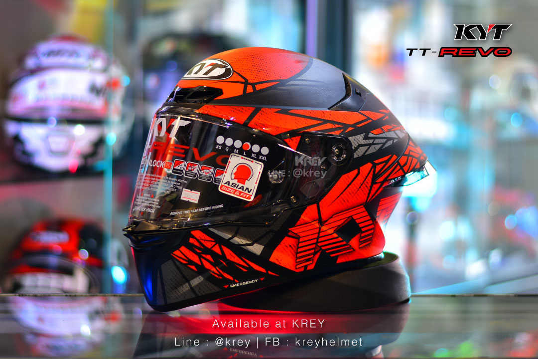 KYT model TT REVO Combustion Red Matt