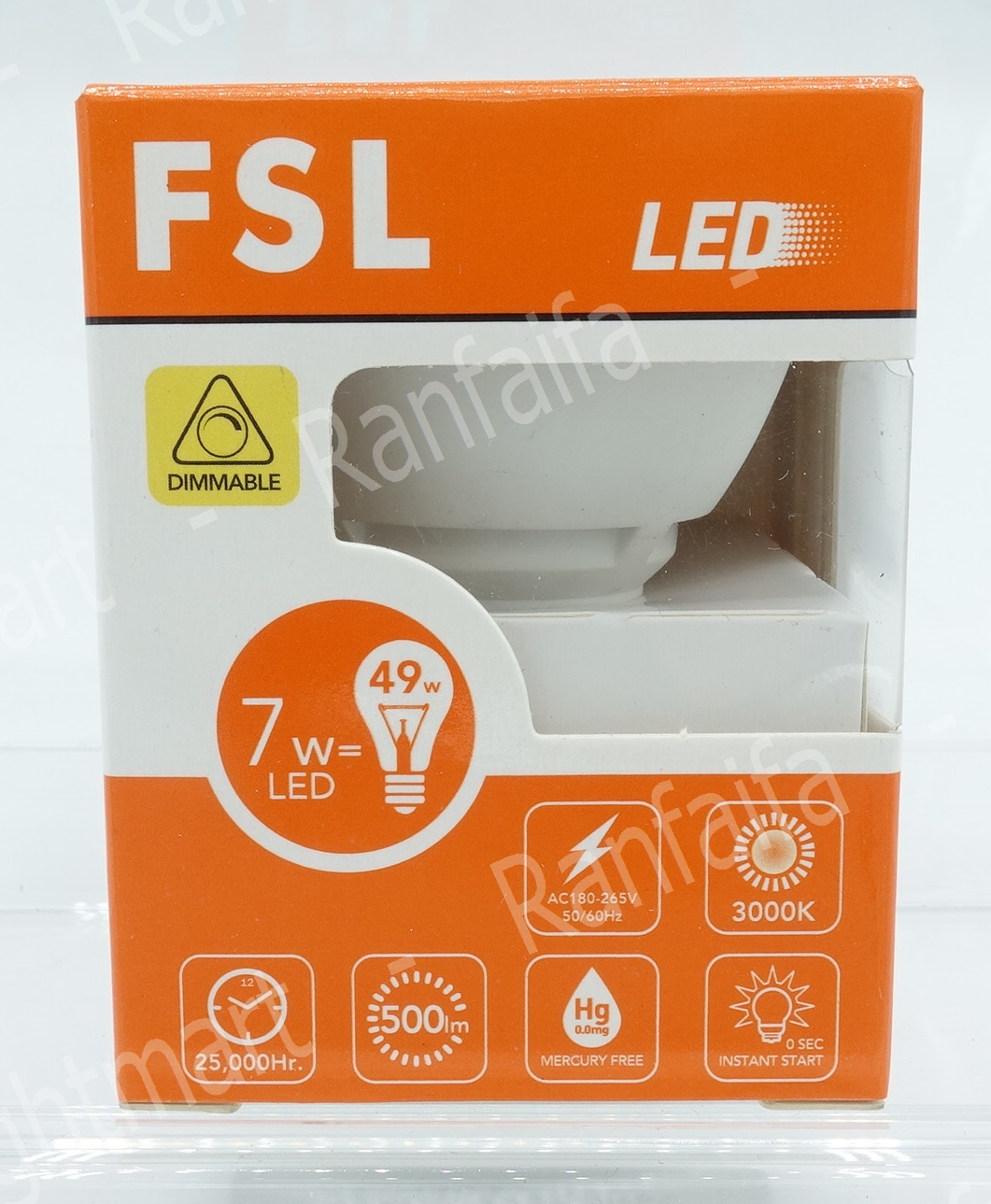 LED MR16 Dim 220V 7W WARM FSL (หรี่ไฟได้)