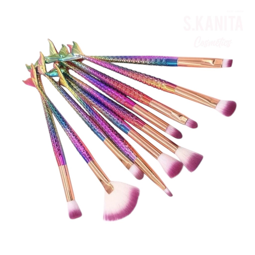 เซ็ตแปรงแต่งหน้าหางนางเหงือก 10 ชิ้น (สีสุ่ม)