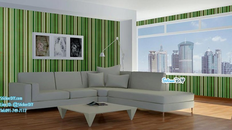 (กว้าง45cm.xยาว10m.)Wallpaper sticker วอลเปเปอร์แบบกาวในตัว Line WP5002
