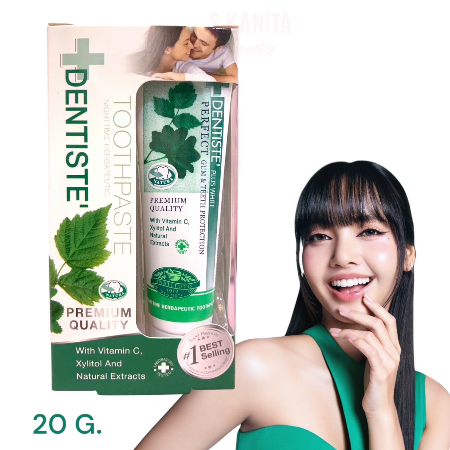 Dentiste' ยาสีฟัน เดนทิสเต้ พลัง ไวท์ ไนท์ทาม ทูธเพสท์ (20 กรัม) Dentiste' Toothpaste Nighttime Herbapeutic (20g.)