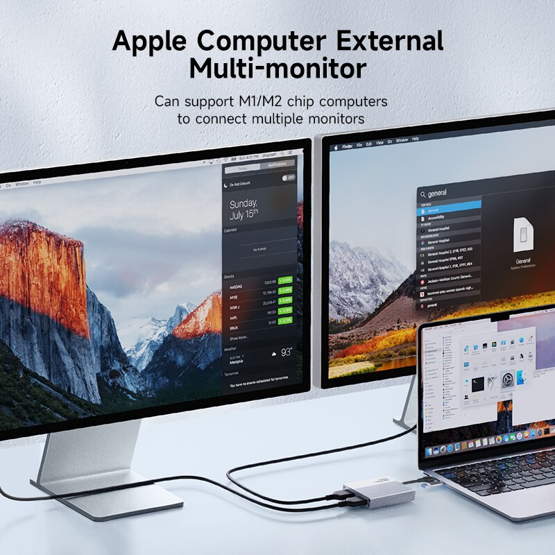 Hagibis DPL01 dual display type c hdmi 4k Hub USB C M1 M2 M3 M4 ออกสองจอ