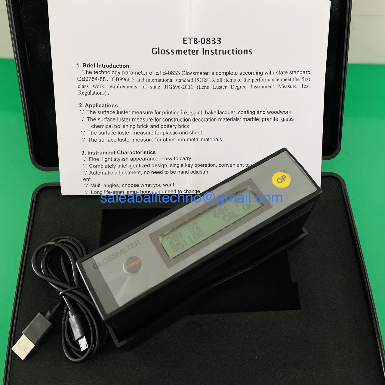 ETB-0833 เครื่องวัดความเงา GLOSS METER