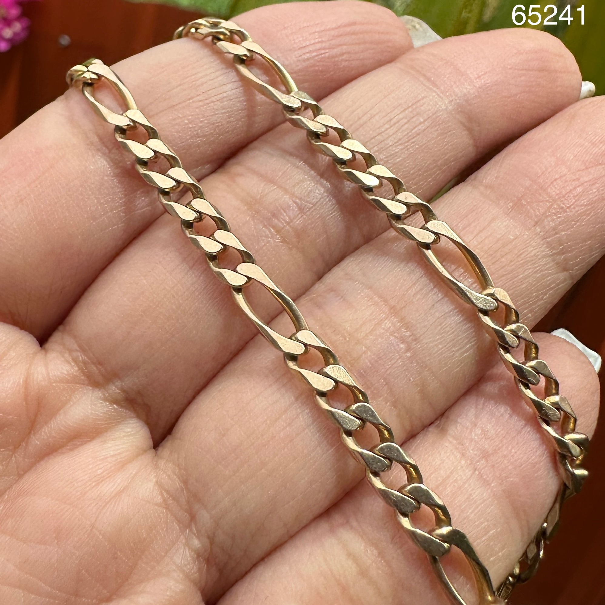 รหัส 65241 สร้อยคอ ทอง9K ลาย 5 ต่อ 1 รอบเส้น ความยาว 19 นิ้ว นน. 17.00 g