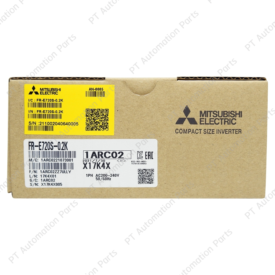 Mitsubishi FR-E720S-0.2K Inverter 0.2KW 1/4HP Input 1-Phase 200-240VAC Output 3-Phase 200-240VAC 0.2-400Hz E700 Series มิตซูบิชิ อินเวอร์เตอร์ เครื่องควบคุมความเร็วรอบมอเตอร์ 200W
