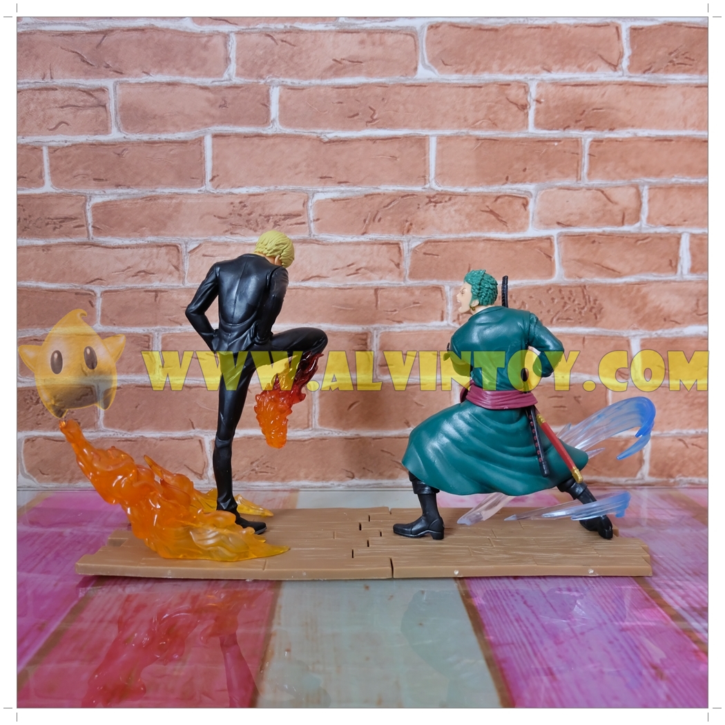ฟิกเกอร์ One Piece Roronoa Zoro - โรโรโนอา โซโล / Sanji - ซันจิ ขนาดความสูง 15 cm. ผลิตจาก PVC คุณภาพดี