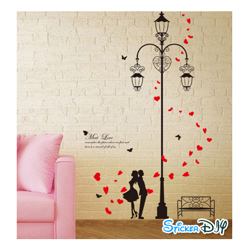 Transparent wall sticker สติ๊กเกอร์ติดผนัง Meet Love (กว้าง115cm.xสูง180cm.)
