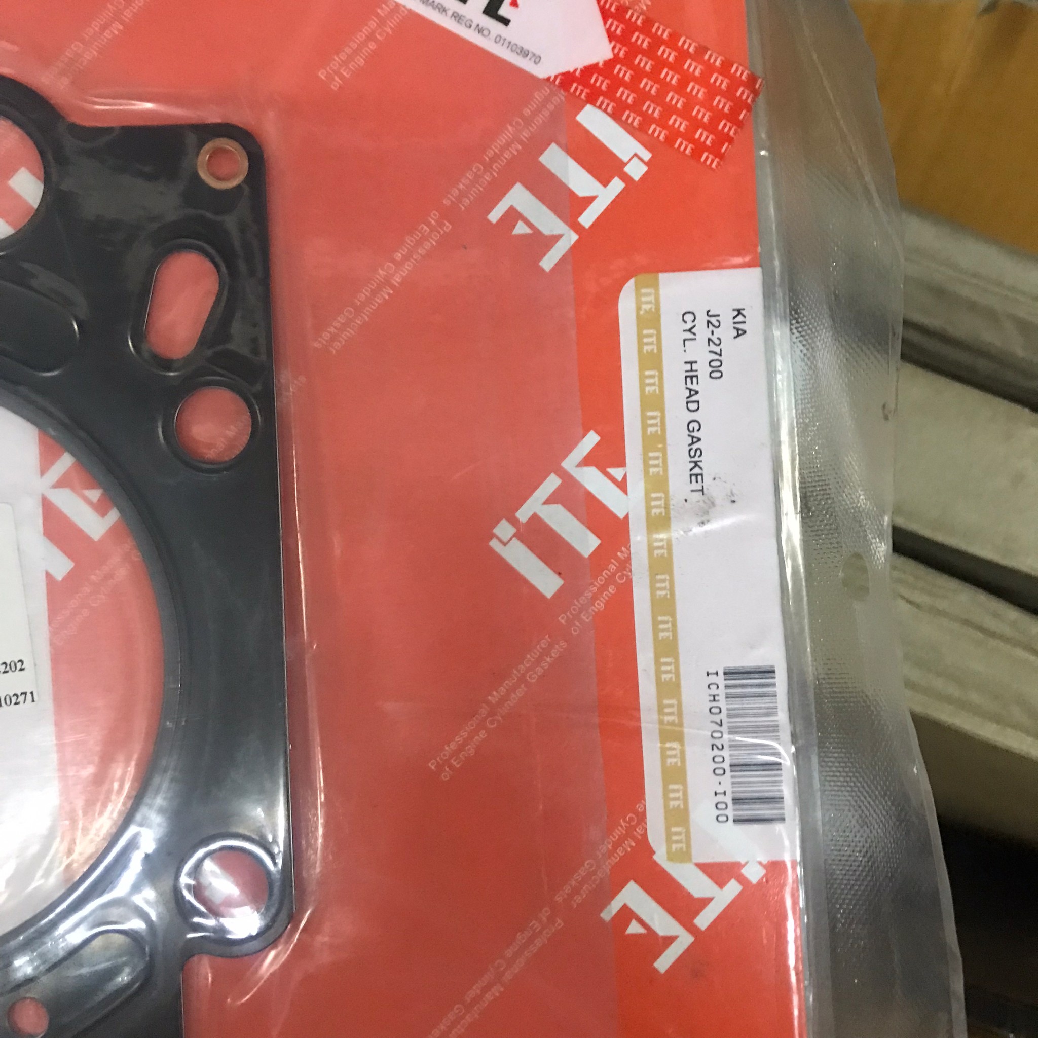 (ประกัน 1 เดือน) ประเก็นฝาสูบ KIA JUMBO J2 K2700 เกียร์ จัมโบ้ ICH070200-I00 / OK65A10271 (แบบเหล็ก) ITE
