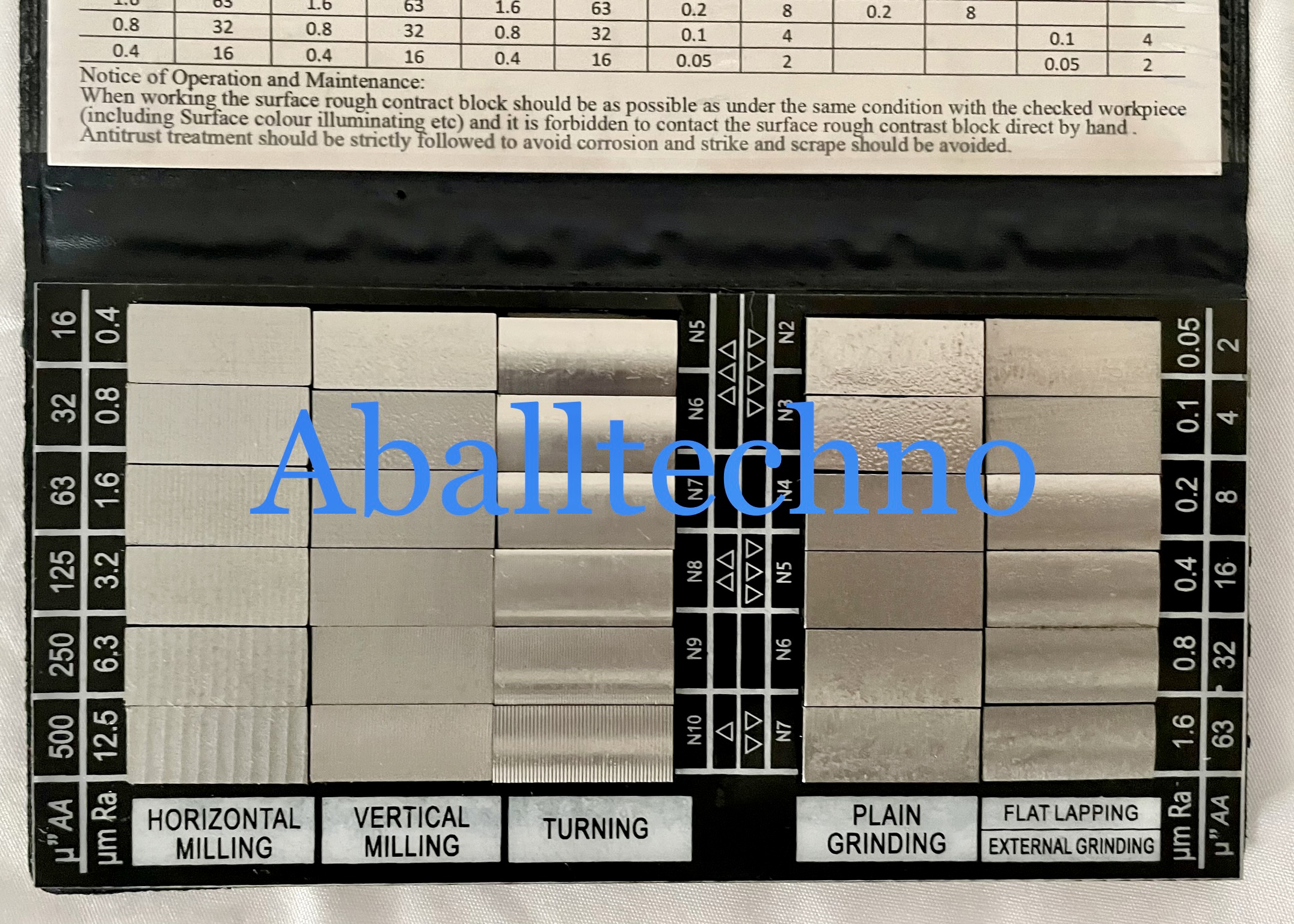แผ่นสอบเทียบความเรียบผิว Comparative surface roughness