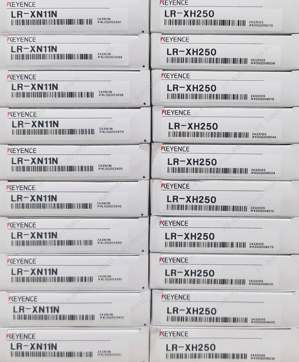 Keyence LR-XN11N LR-XH250 Digital CMOS Laser Sensor Amplifier Main Unit ,Sensor Head Input 16-30VDC ,2-Output NPN ระยะตรวจจับ 30 ถึง 250mm สายยาว 2M LR-X Series