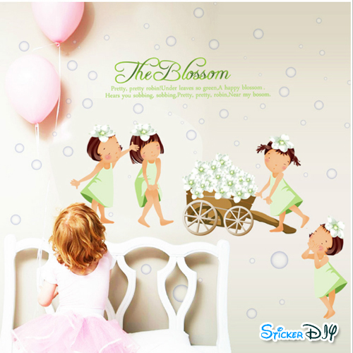 Transparent wall sticker สติ๊กเกอร์ติดผนัง The Blossom (กว้าง68cm.xสูง50cm.)