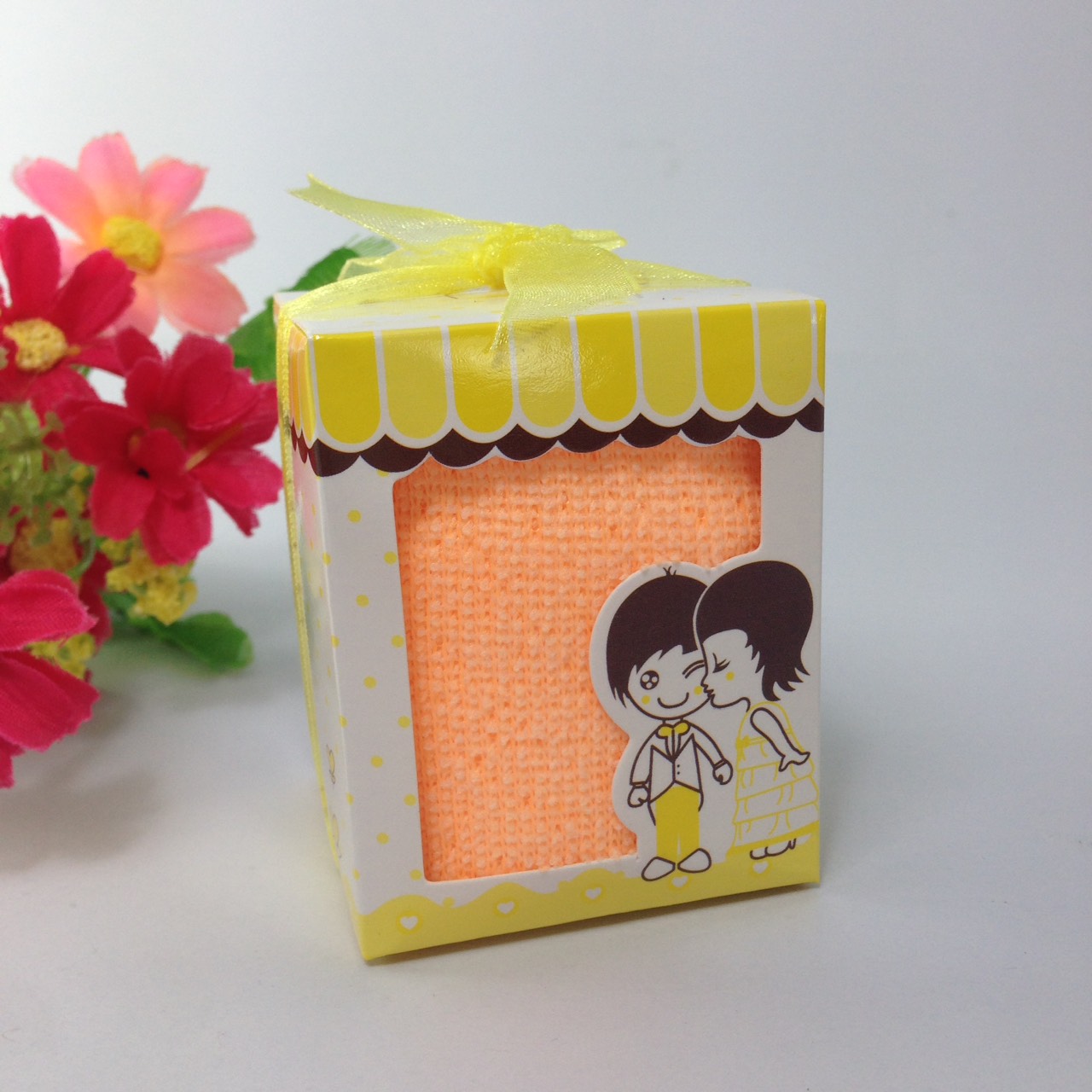 ผ้ขนหนูนาโน คละสี แพ็คกล่อง ตามแบบ พร้อมป้าชื่อ