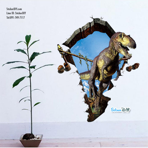Wall sticker สติ๊กเกอร์ติดผนัง 3D Jurassic Park III (กว้าง57cm.xสูง87cm.)
