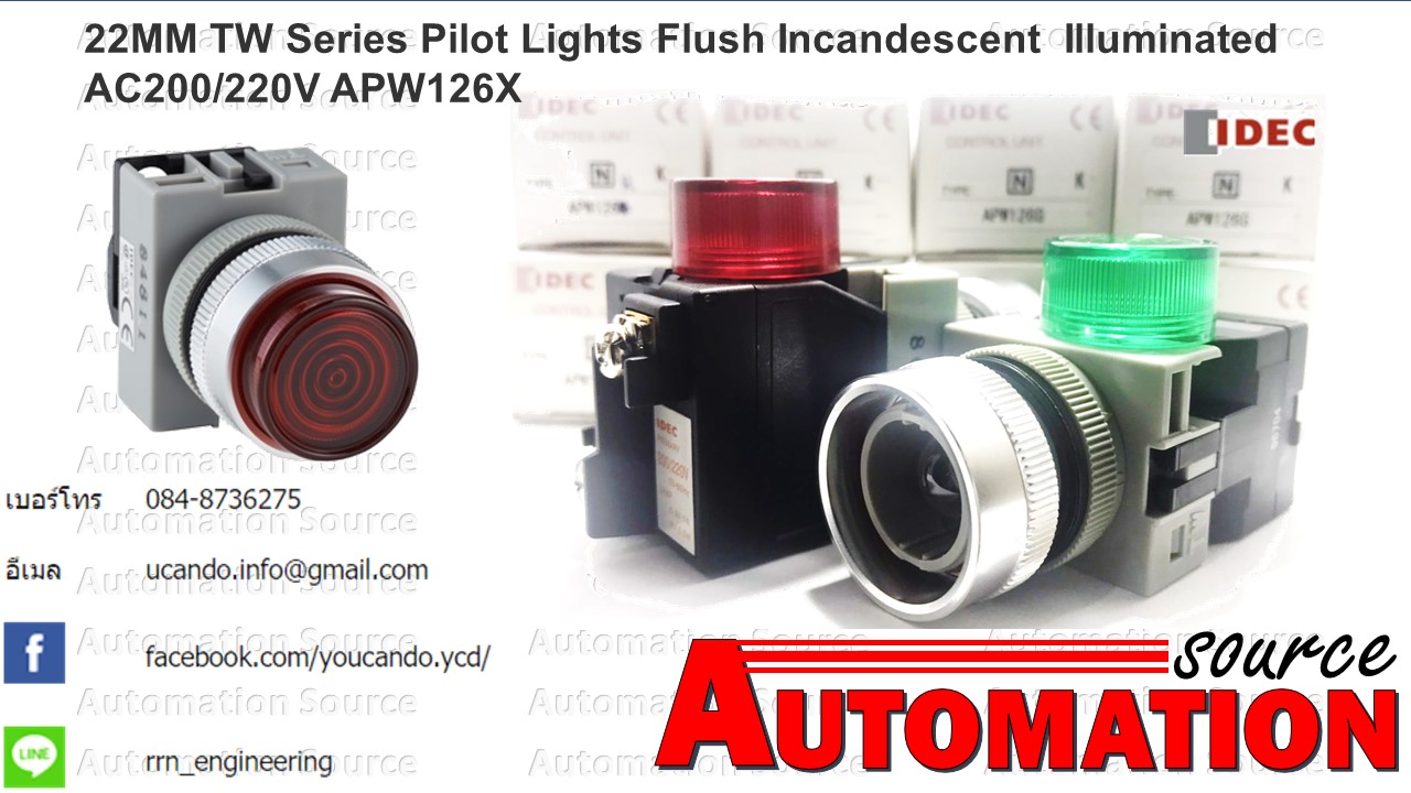 IDEC : Pilot Lights Flush Incandescent