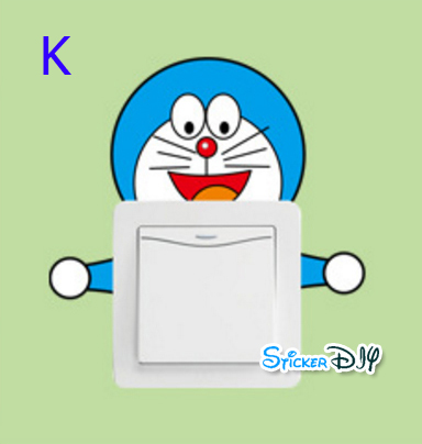Wall sticker สติ๊กเกอร์ติดสวิตช์ไฟ Doraemon typeK (กว้าง20cmxสูง8cm.)
