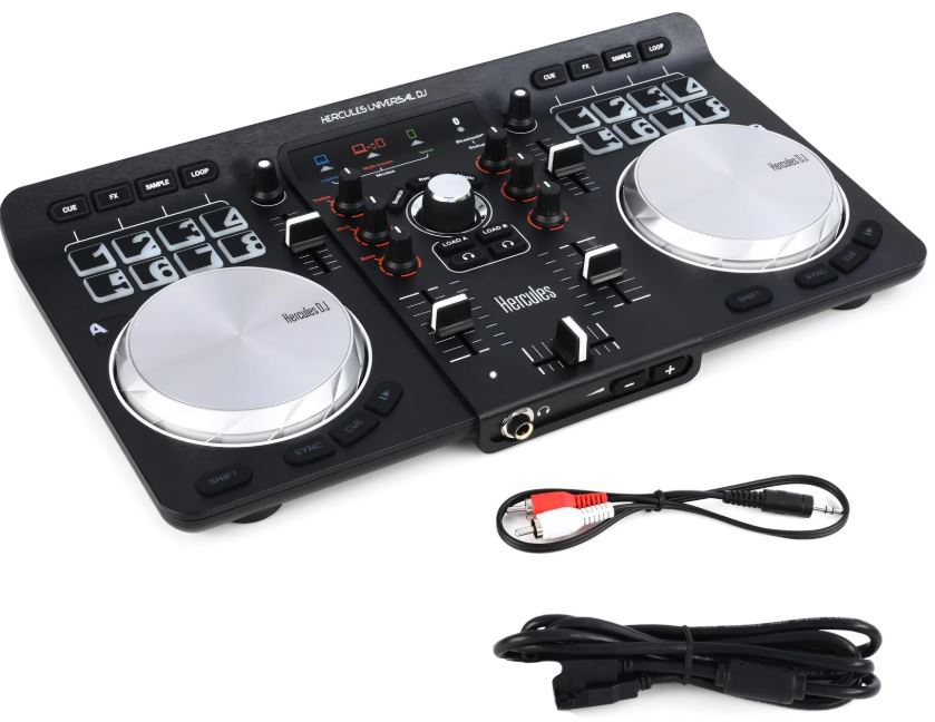 Hercules Universal DJ *ของแท้รับประกัน 1ปี* ดีเจคอนโทรลเลอร์ 2-Ch USB DJ Controller with Bluetooth, Android, iOS, PC, Mac