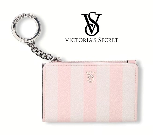 Victoria's Secret Foldover Card Case Silver Keychain