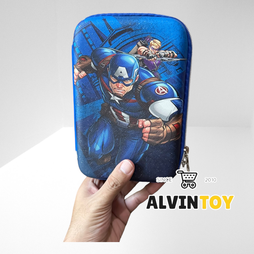 กระเป๋าดินสอไฟเบอร์ซิปรอบ Captain America กัปตันอเมริกา