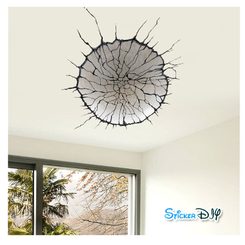 Transparent wall sticker สติ๊กเกอร์ติดผนัง 3D ผนังร้าว (กว้าง50cm.xสูง50cm.)