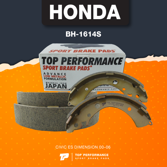 (ประกัน 3 เดือน) ก้าม เบรค หลัง HONDA CIVIC ES DIMENSION 00-06 - BH 1614 S - TOP PERFORMANCE JAPAN ฮอนด้า ซีวิค ไดเมนชั่น BS1614 SR4-A02