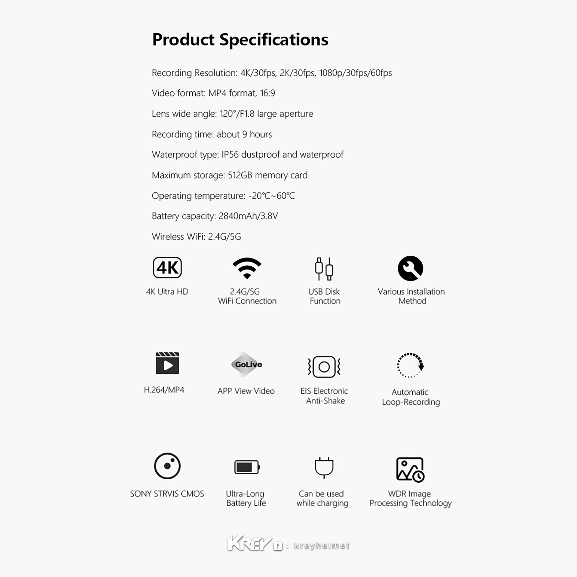 กล้องติดหมวก/รถ id221 รุ่น ACTION C5 Pro