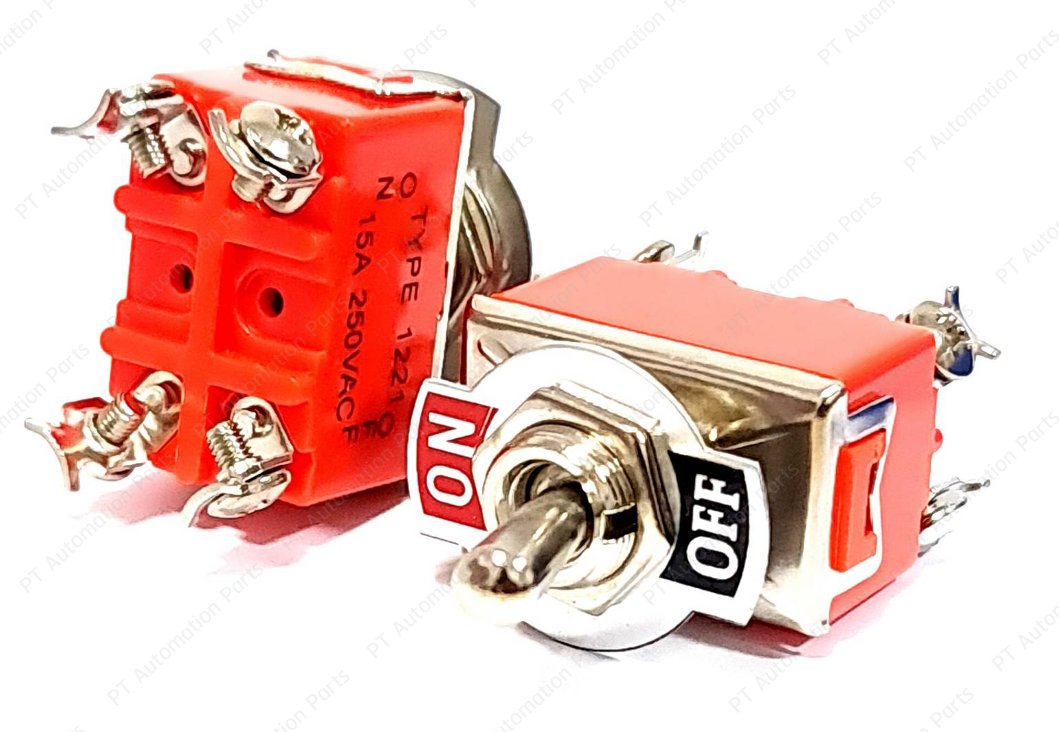 สวิตช์โยก สวิตช์ ปิด-เปิด ท็อกเกิ้ลสวิตช์ Toggle Switch 1221 ON-OFF 4-pins 15A 250VAC 2-Contact ล็อคค้าง 4ขา 2จังหวะ