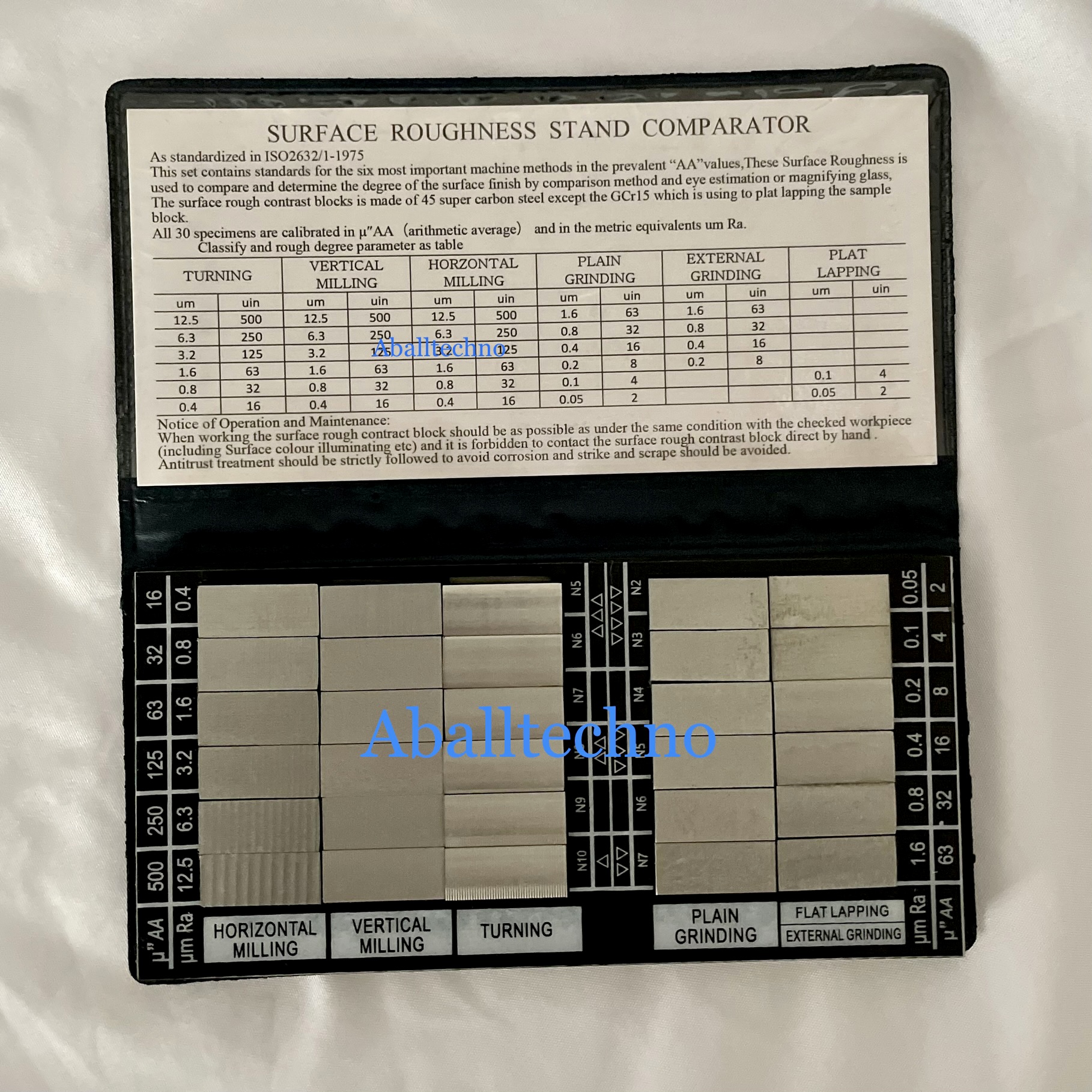 แผ่นสอบเทียบความเรียบผิว Comparative surface roughness