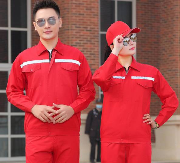 ชุดช่าง ยูนิฟอร์มช่าง ชุดช่างกลโรงงาน ช่างไฟฟ้า สีกรม สีฟ้า สีแดง สีเทา สีส้ม