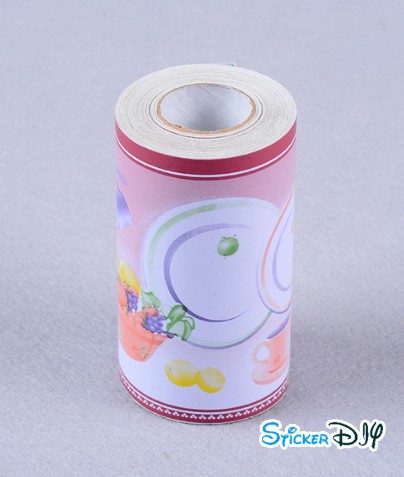 Border Wallpaper sticker วอลเปเปอร์แต่งขอบแบบกาวในตัว Plate Cup (กว้าง10cm.xยาว10m.)