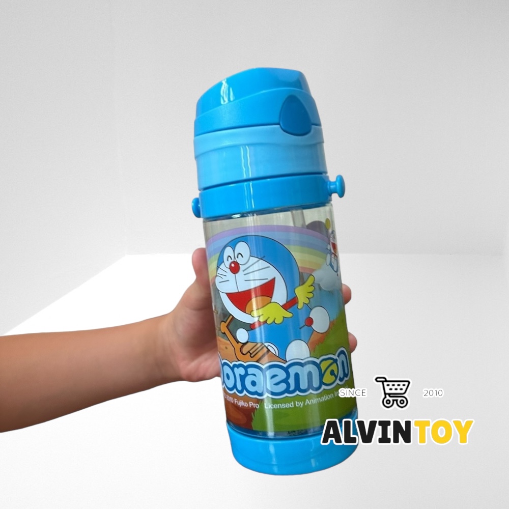 กระติกน้ำเด็ก โดราเอม่อน มีหลอดดูด 500 ml ขนาด 7x20 cm.