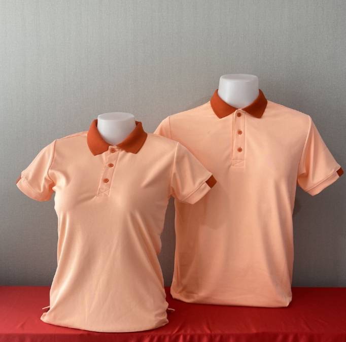 เสิ้อยืดปกโปโล เสื้อโปโลแขนสั้นสีส้ม เสื้อฟอร์มพนักงาน พร้อมส่ง