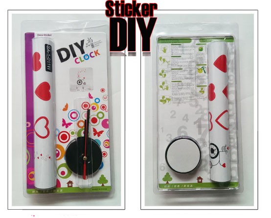 Wall clock sticker สติ๊กเกอร์นาฬิกาติดผนัง Bicycle in love (กว้าง46cm.xสูง105cm.)